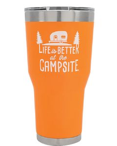 CAMCO RV TUMBLER ORANGE PAINTED 30OZ CRV 53056