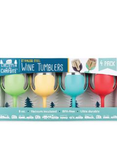 CAMCO RV WINE TUMBLR SET/4 MULTI COLOR CRV 53068