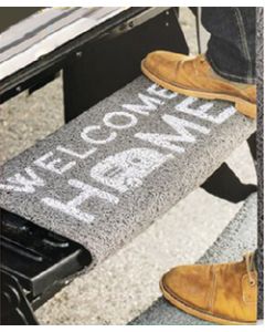 CAMCO RV STEP RUG PVC SCRUB 23  GRAY CRV 53195