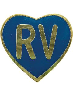 CAMCO RV NAVY RV HEART ENAMEL PIN CRV 53263
