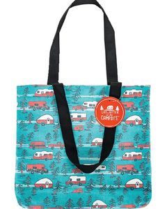 CAMCO RV TOTE BAG RV SKETCH ON TEAL CRV 53269