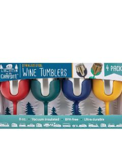 CAMCO RV WINE TUMBLR SET/4 MULTI COLOR CRV 53465