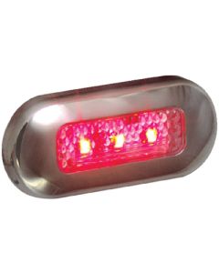 T-H Marine Led Oblong Courtesy Red-Ss Bez THM LED51824DP