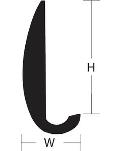 Taco Metals Rub Rail Alum Overlap 1Inx12Ft TAC A110152TAL12DA