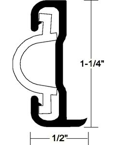 Taco Metals Rub Rail  Alum  12Ftl TAC A110317TAL12D
