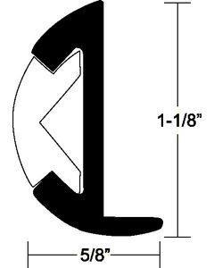 Taco Metals Rub Rail Alum. 1-1/8Inx12Ft L TAC A110347BLY12D