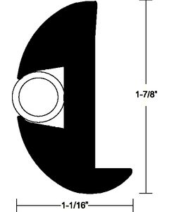 Taco Metals Blk Flexible Vinyl Rail 50Ft TAC V112423BKA501