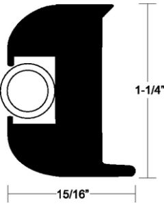 Taco Metals Black Vinyl Rub Rail 50' TAC V113447BKA501