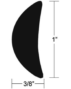 Taco Metals Rub Rail  Vinyl  12Ft L TAC V210460BKA12D