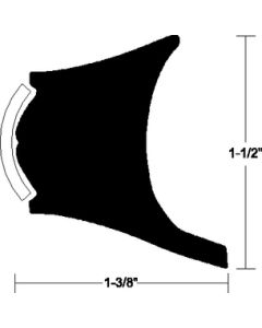 Taco Metals Rigid Rubrail 1-1/2Inx20Ft Whc TAC V211025WHC20D