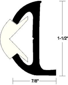 Taco Metals Rigid Vnl Rubrail 1-1/2X20 Wht TAC V219501WHC20D