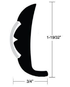 Taco Metals Rigid Rubrail 20Ft White TAC V219866WHC20D