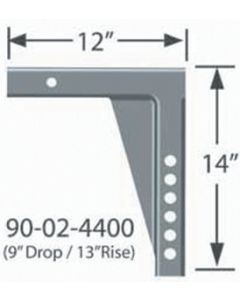 Progress Adjustable Shank 9In Drop/13In Rise/1 PMI 90024400