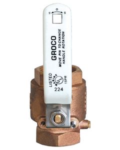 Groco 1-1/4 Bronze Ff Ball Valve GRO IBV1250