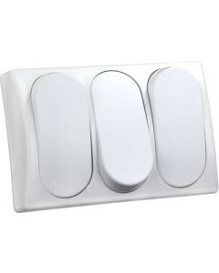JR Products Modular SPST On/Off Triple Sw White JRP 13595