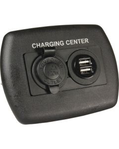 JR Products 12V/USB Charging Center Black JRP 15095