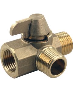 JR Products 3-Way Brass Diverter Valve M/M/F JRP 62245