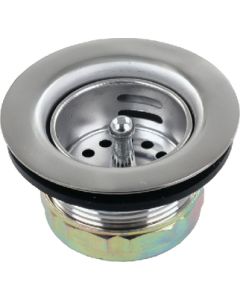 JR Products 1-1/2In Lavatory Sink Strainer W/Push-In Basket Chrom JRP 95325