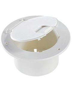 RV Designer Deluxe Cable Hatch Round Polar White RVD B110