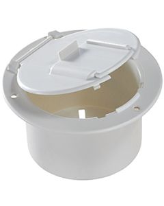 RV Designer Low Prof Cable Hatch Round Polar White RVD B130