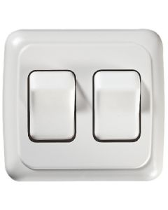 RV Designer Switch-Wall Double On-Off White RVD S533