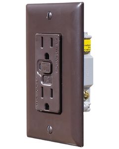 RV Designer GFCI Outlet-Dual W/Cvr Brown RVD S805