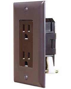 RV Designer Brown Dual Outlet W/Cov-Plate RVD S815