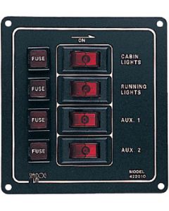 Sea-Dog Line Switch Panel Alum. Vert 4 Swch SDG 4220101