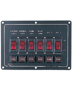 Sea-Dog Line Switch Panel-Horizontal 6 Alum SDG 4222101
