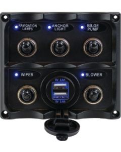 SEA-DOG LINE TOGGLE SWITCH(5) PANEL W-USB 424617-1