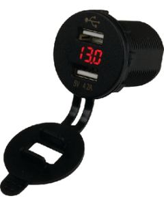 Seadog Double USB Socket/Voltmeter W/Hidden Display SDG-4265171