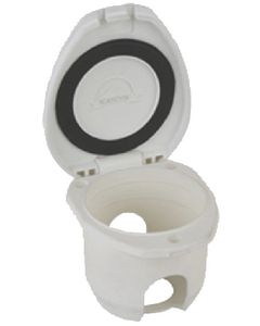 CAP CUP SNGL WHT HINGED RCSD