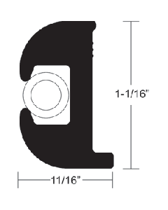 TACO Flex Vinyl Rub Rail Kit - Black w/White Insert - 50' - 1-1/16" x 11/16" V11-0809BWK50-2