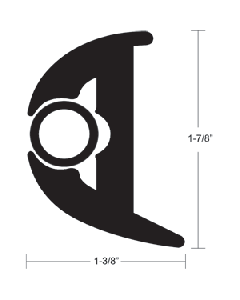 TACO Flex Vinyl Rub Rail Kit - Black w/Black Insert - 70' - 1-7/8" x 1-3/8" V11-3426BBK70-2