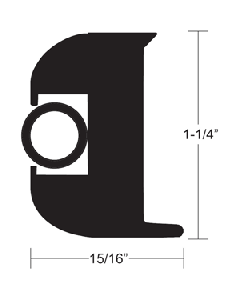 TACO Flex Vinyl Rub Rail Kit - Black w/Black Insert - 50' - 1-1/4" V11-3447BBK50-2