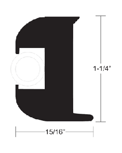 TACO Flex Vinyl Rub Rail Kit - Black w/White Insert - 50' - 1-1/4" x 15/16" V11-3447BWK50-2