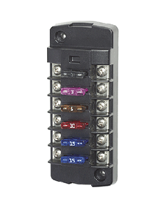 Blue Sea 5037 ST Blade Fuse Block w/o Cover - 6 Circuit Independent w/o Negetive Bus 5037