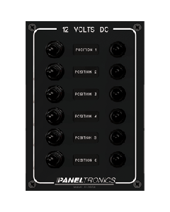 Paneltronics Waterproof Panel - DC 6-Position Toggle Switch & Circuit Breaker