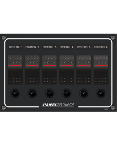 Paneltronics Waterproof Panel - DC 6-Position Illuminated Rocker Switch & Circuit Breaker