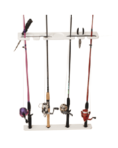 TACO Deluxe 4-Rod Pontoon Boat Tackle Rack - White