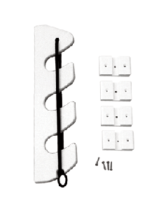 TACO 3-Rod Poly Bungee Rod Holder Rack - White