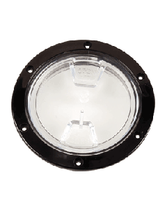 Beckson 4" Clear Center Screw Out Deck Plate - Black