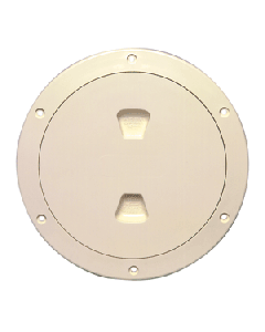 Beckson 6" Smooth Center Screw-Out Deck Plate - Beige
