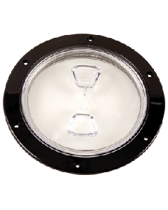 Beckson  6" Clear Center Screw-Out Deck Plate - Black