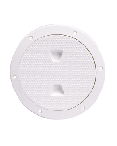 BECKSON 6" NON-SKID SCREW OUT DECK PLATE WHITE 6.5" CUTOUT DP62-W