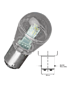 Lunasea Bayonet LED Bulb BA15D - 10-30VDC/1W/75 Lumens - Warm White LLB-26FW-21-00