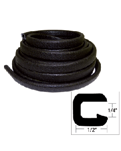 TACO Flexible Vinyl Trim - &#188;" Opening x &#189;"W x 25'L - Black V30-1008B25-1