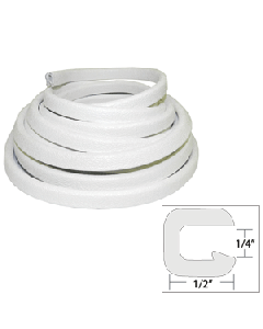 TACO Flexible Vinyl Trim - &#188;" Opening x &#189;"W x 25'L - White V30-1008W25-1