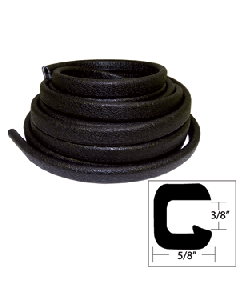 TACO Flexible Vinyl Trim - &#8540;" Opening x &#8541;"W x 25'L - Black V30-1312B25-1