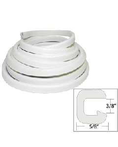 TACO Flexible Vinyl Trim - &#8540;" Opening x &#8541;"W x 25'L - White V30-1312W25-1